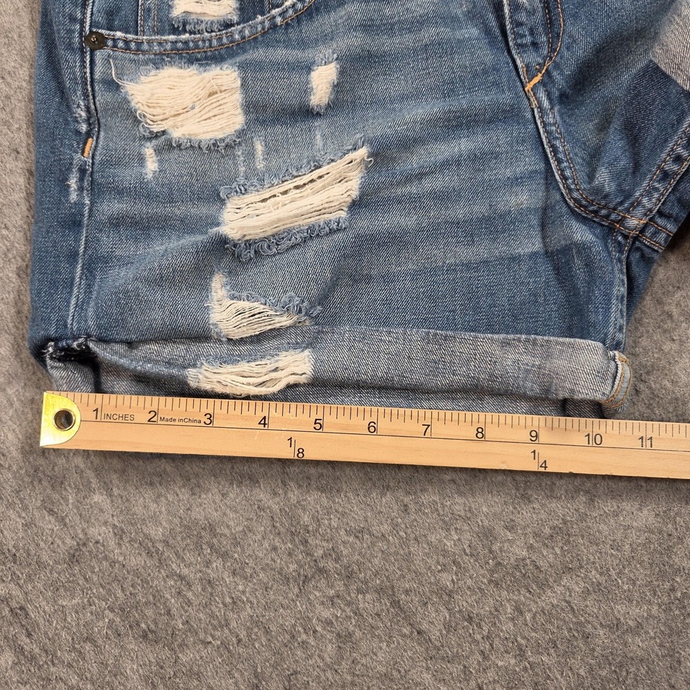Rag & Bone Shorts Womens 29 Blue Distressed Denim Cutoff Cuffed Relaxed Casual - Picture 8 of 13